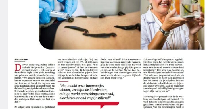 Ontdek hoe bloedzuigertherapie opnieuw wordt ingezet voor effectieve chronische pijnbestrijding. Leer meer over deze eeuwenoude natuurgeneeskundige behandeling, haar voordelen, en hoe het kan helpen bij aandoeningen zoals reuma en fibromyalgie.